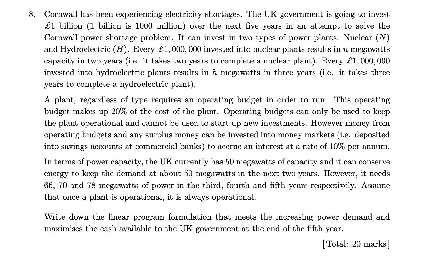 8. Cornwall has been experiencing electricity