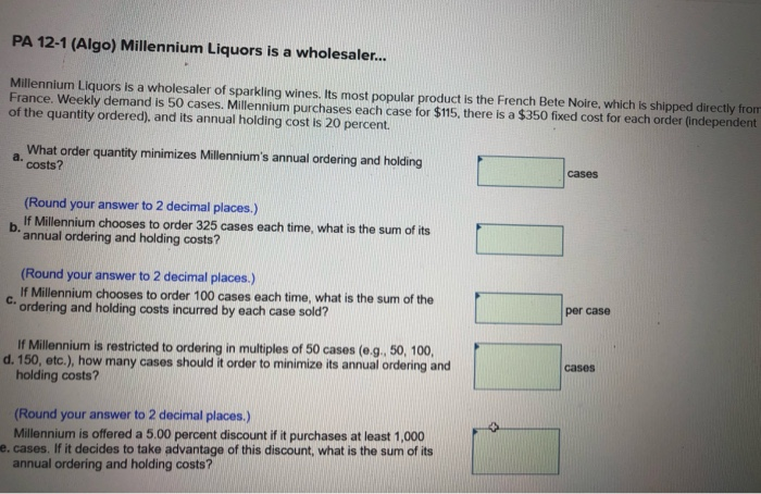 PA 12-1 (Algo) Millennium Liquors is a