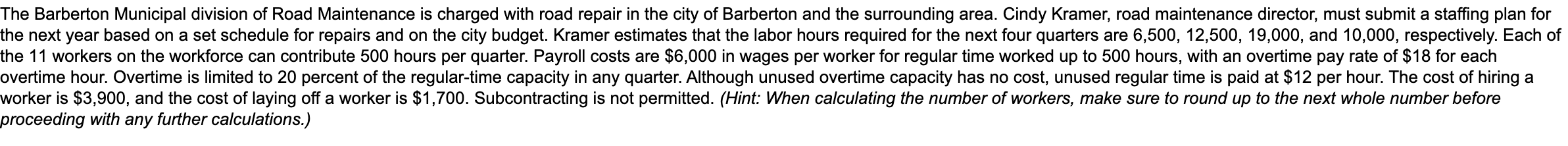 Bold each answer please The Barberton Municipal