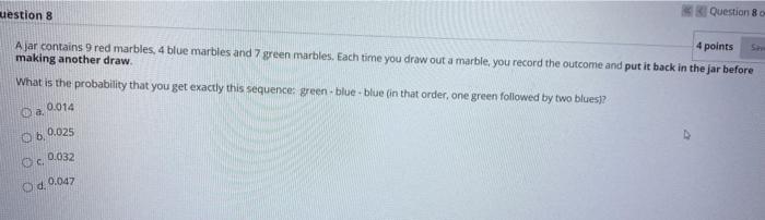 Questions Ar contains red marbles, bluemarties