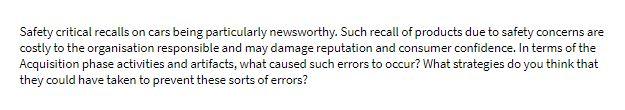 Safety critical recalls on cars being