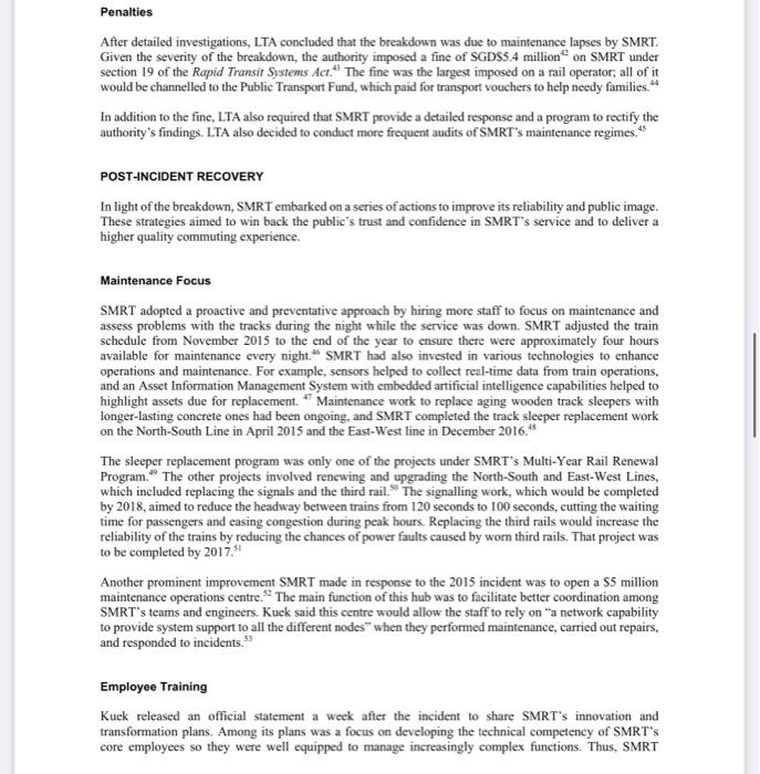 1. What SMRT did do wrong? Recourses and how they