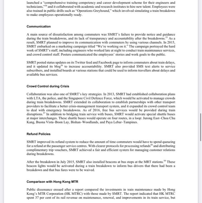 1. What SMRT did do wrong? Recourses and how they