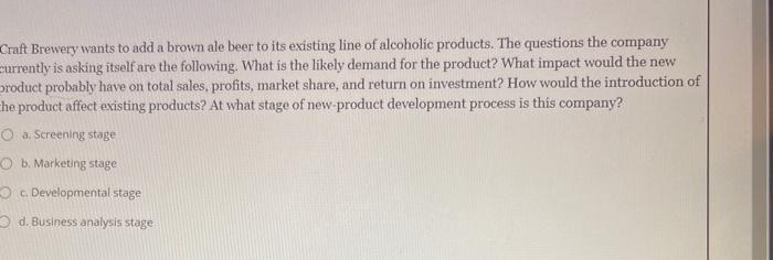 Craft Brewery wants to add a brown ale beer to