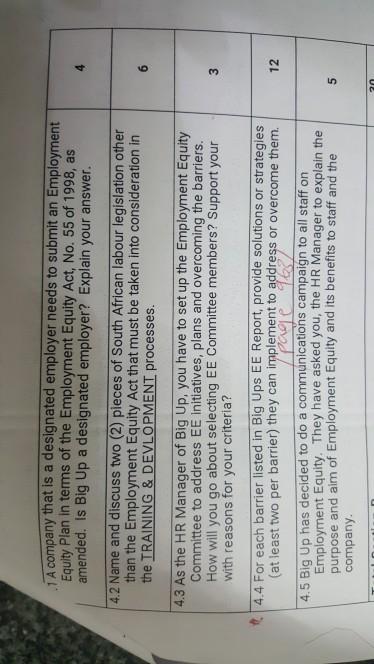 Question from Human Resource Management. From the