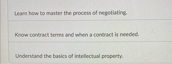 Learn how to master the process of negotiating.