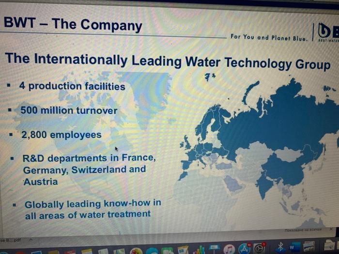 Task From the Marketing Case BWT each student may