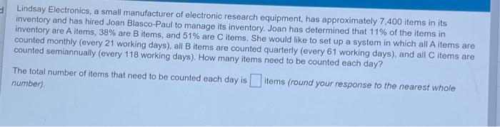 Lindsay Electronics, a small manufacturer of