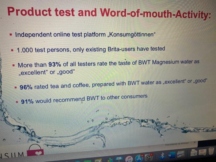 Task From the Marketing Case BWT each student may