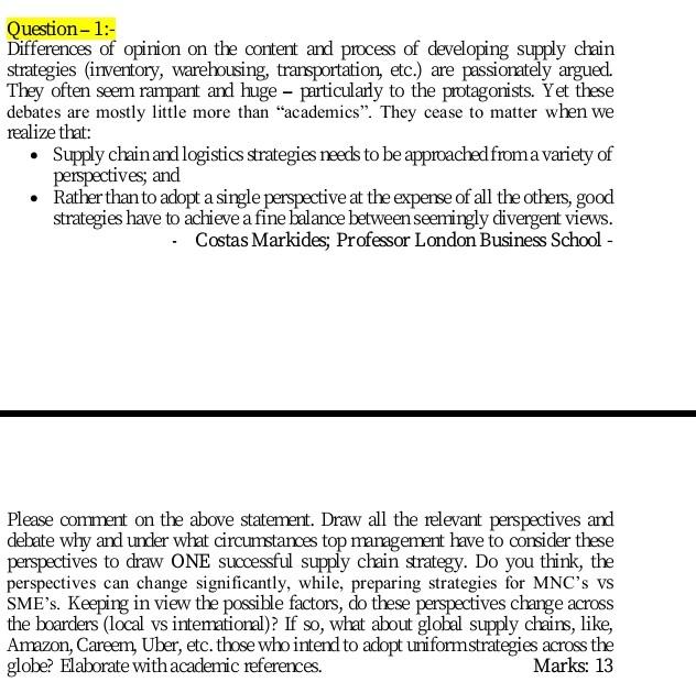 Question-1:- Differences of opinion on the