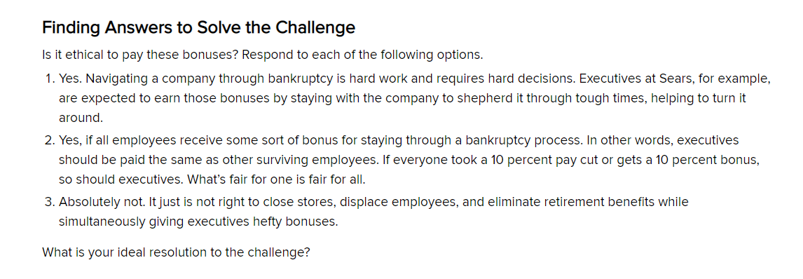 Legal/Ethic Scenario Should Senior Executives