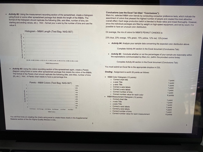 Part 1. Please help! M&M Analysis: Tools of