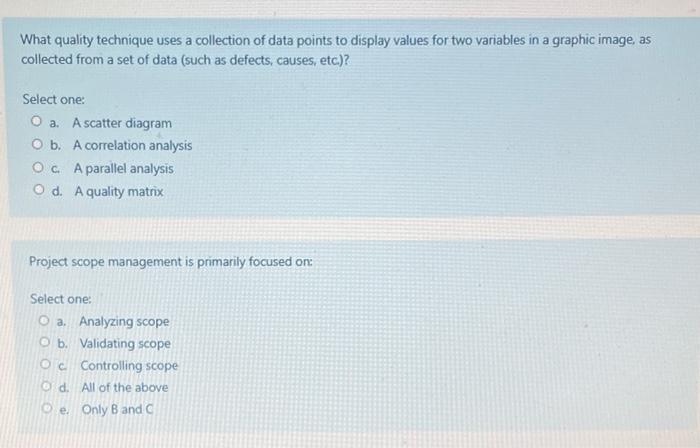 What quality technique uses a collection of data