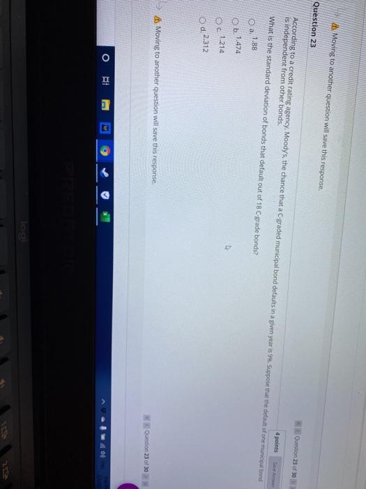 Moving to another question will save this