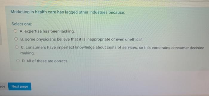 Marketing in health care has lagged other