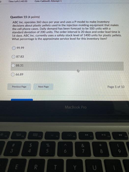 please help Time Left:1:40:35 Cate Caldwell: