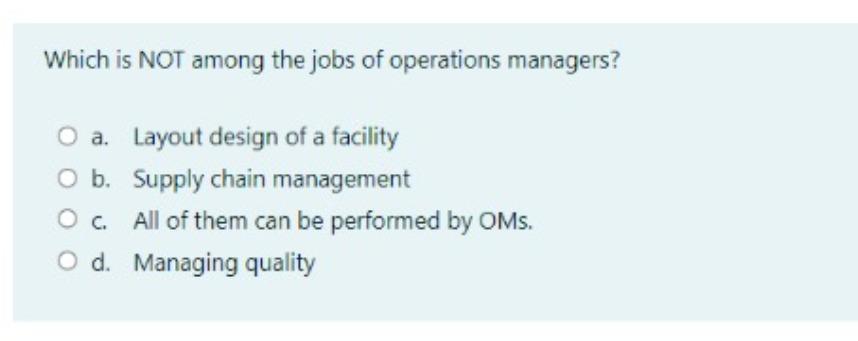 Which is NOT among the jobs of operations