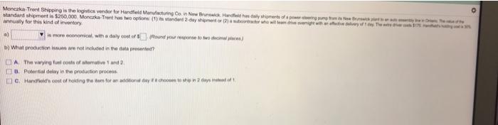 Monaka-Trent Shipping is the logistics vender for