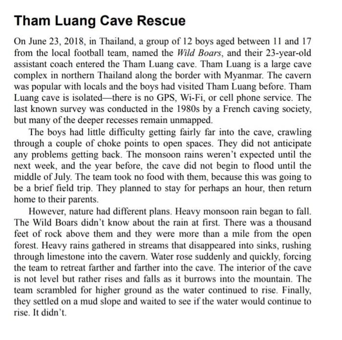 Please read the Case-8.3 "Tham Luang Cave