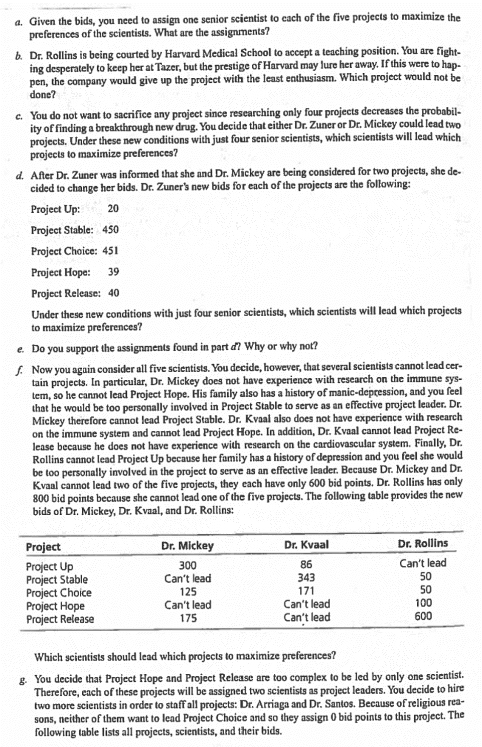 Please answer the questions from part (d-h)