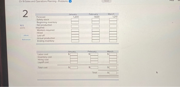 Ch 19 Sales and Operations Planning - Problems