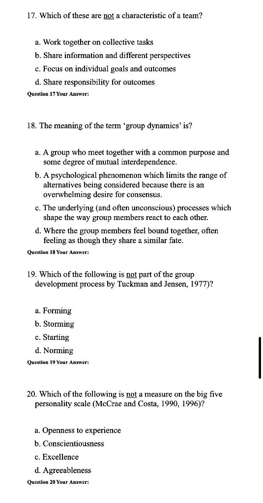 I would need some help answering these questions