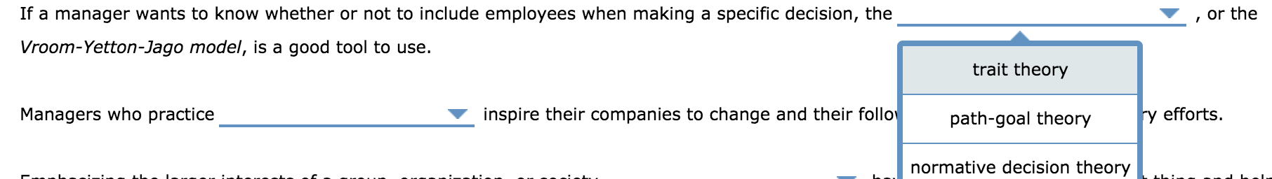 1 or the If a manager wants to know whether or