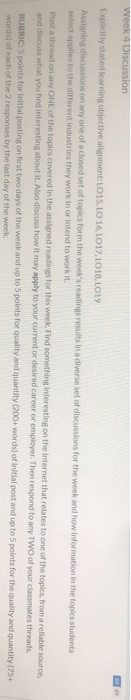 Week 4 Discussion Explicitly stated learning