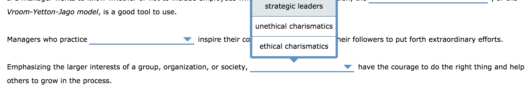 1 or the If a manager wants to know whether or