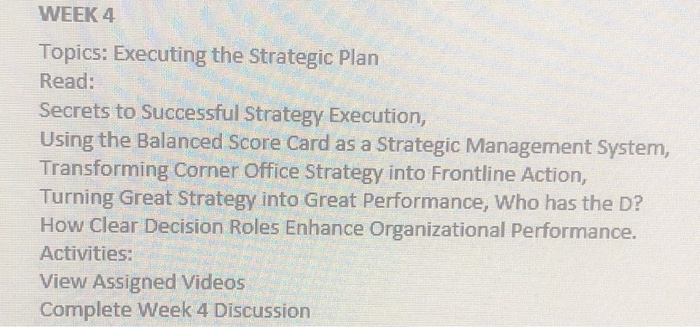 Week 4 Discussion Explicitly stated learning