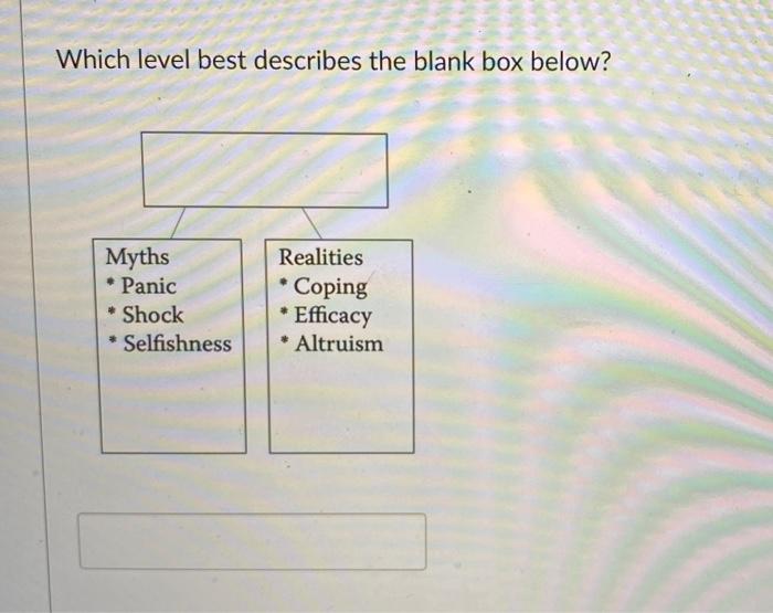 Which level best describes the blank box below?