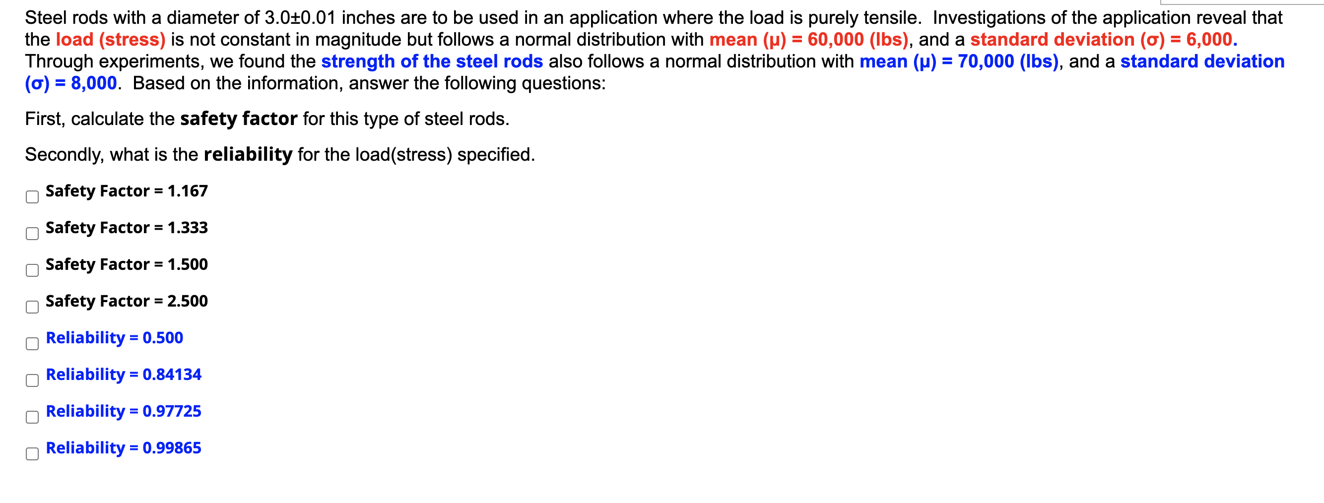 Steel rods with a diameter of 3.0+0.01 inches are
