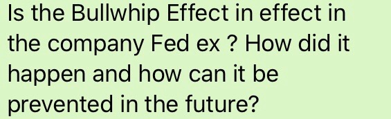 Is the Bullwhip Effect in effect in the company