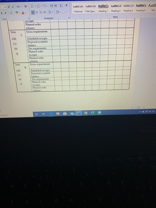 Paragraph Styles 3. One unit of A is made of two