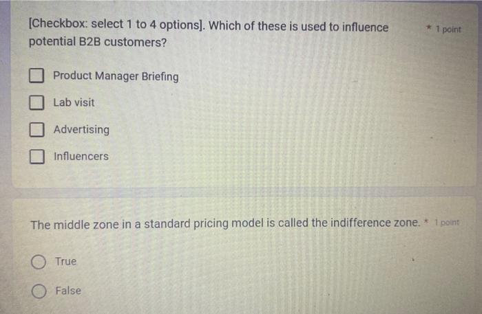 [Checkbox: select 1 to 4 options]. Which of these