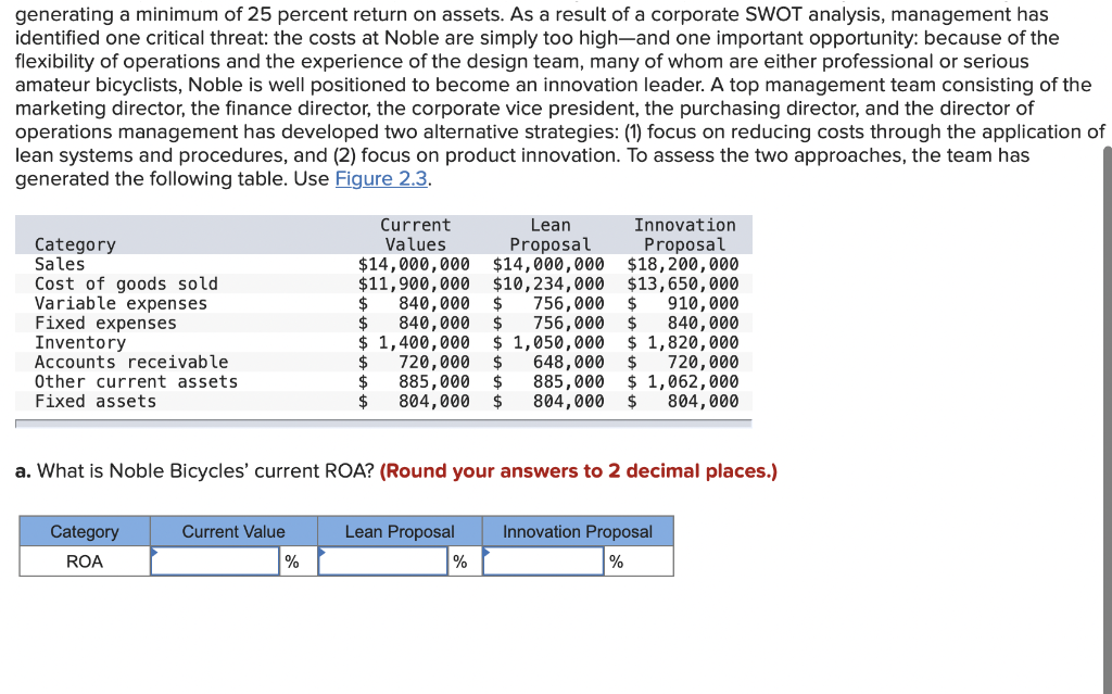 Problem 2-5 (Algo) Noble Bicycles of Glen Arbor,