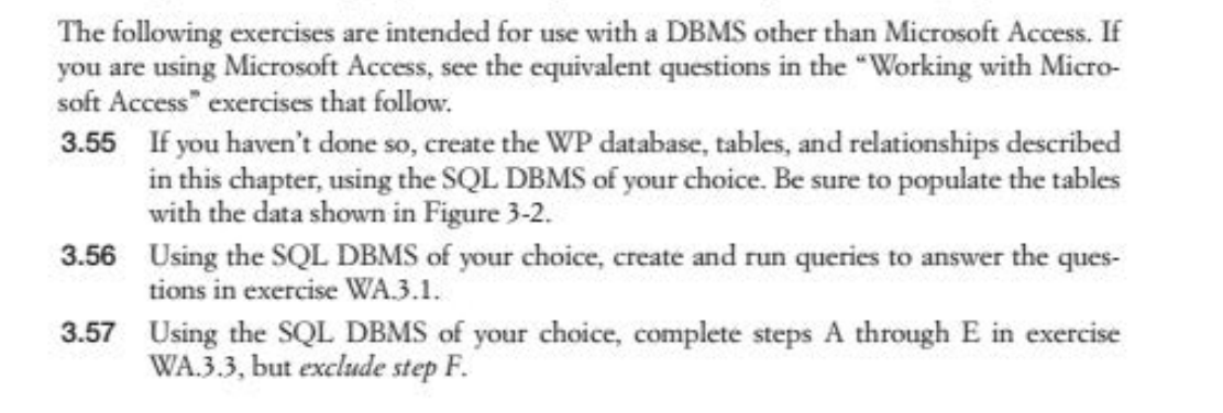 , The following exercises are intended for use