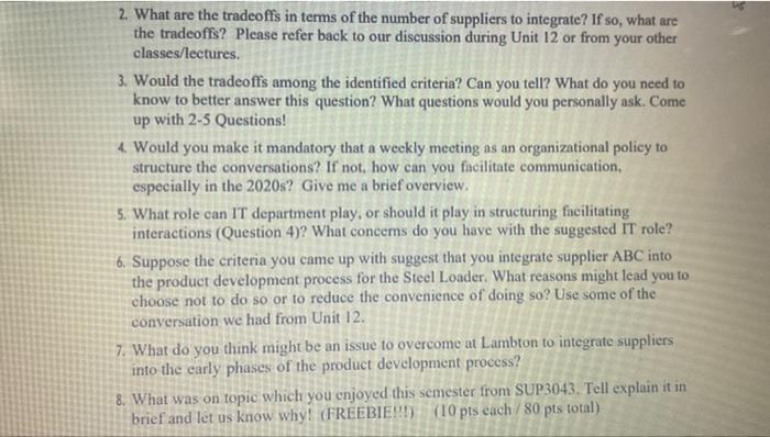 2. What are the tradeoffs in terms of the number
