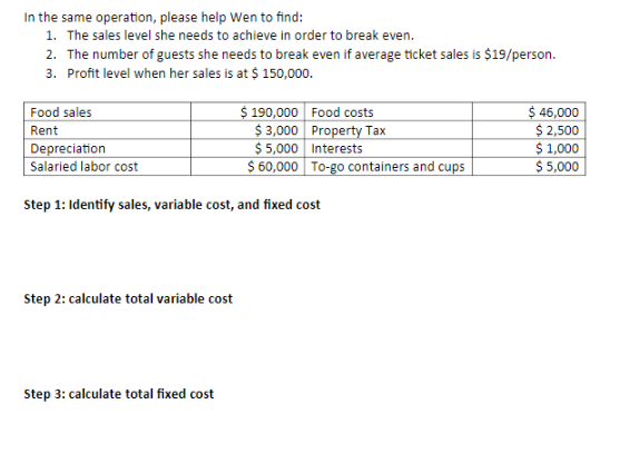 In the same operation, please help Wen to find: