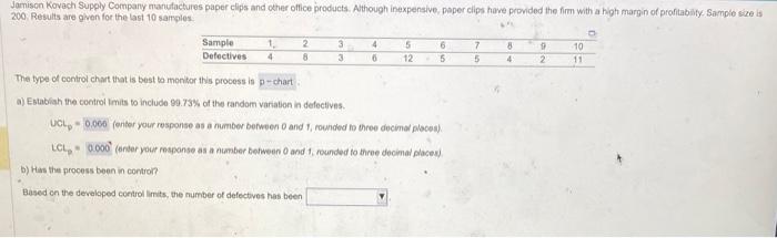 b) Has the process been in control? Based on the