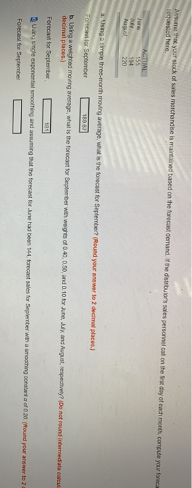 c only Assume that your stock of sales