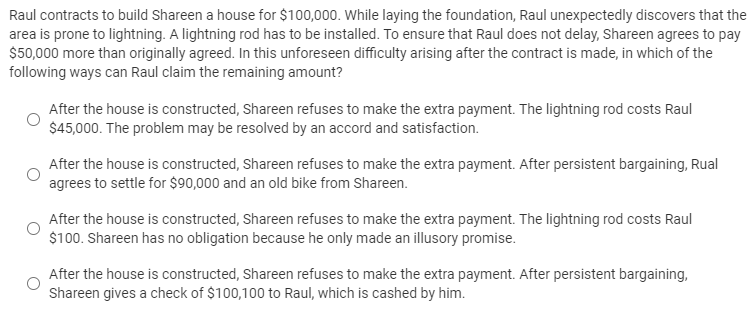 Raul contracts to build Shareen a house for