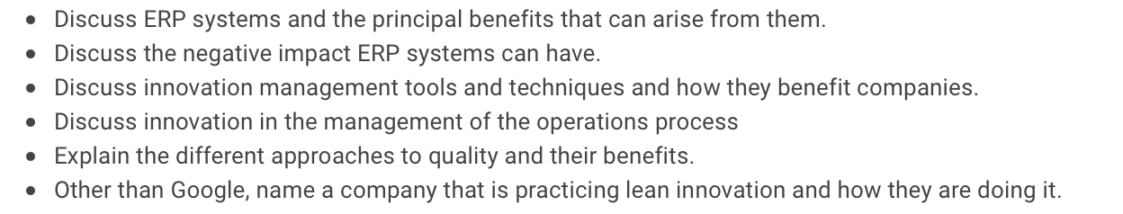 - Discuss ERP systems and the principal benefits