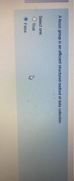 A focus group is an efficient structured method