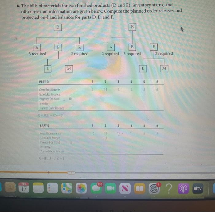 please explain how to calculate part F i just