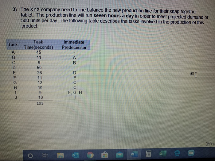 Step 1. determine output rate of final item Step