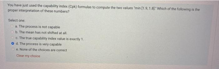 You have just used the capability index (Cpk)