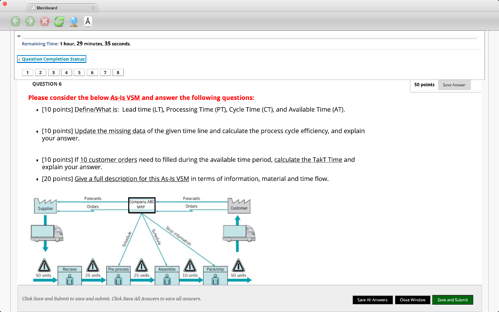 . Blackboard A Remaining Time: 1 hour, 29
