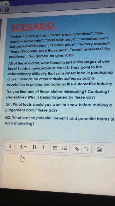 SCENARIO "Below invoice prices", "cash-back