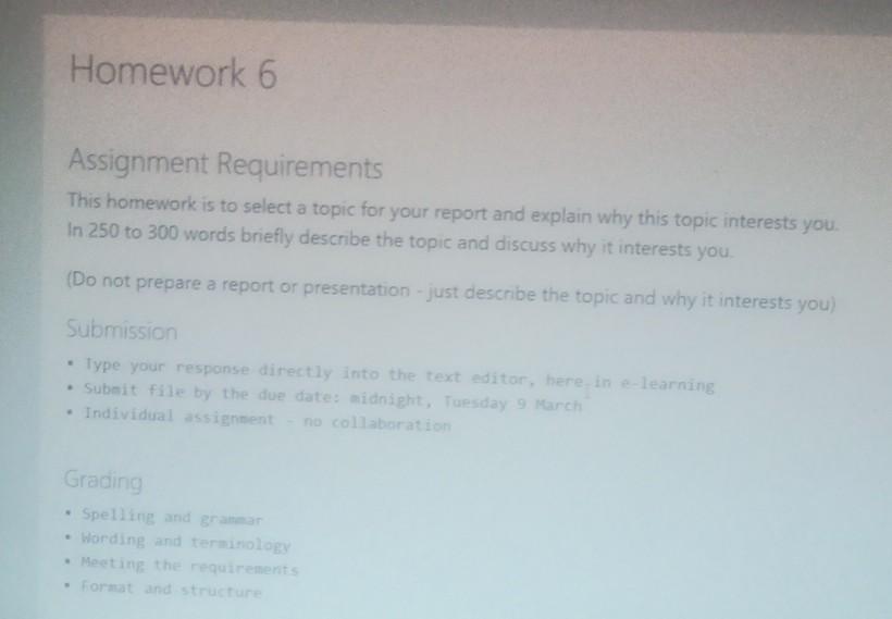 Homework 6 Assignment Requirements This homework